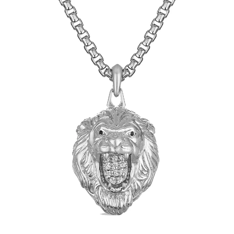 Ceramic Cased Watches with Mother-of-Pearl DialsBulova Marc Anthony Collection Sterling Silver and 1/10 CTW Diamond Lion Pendant