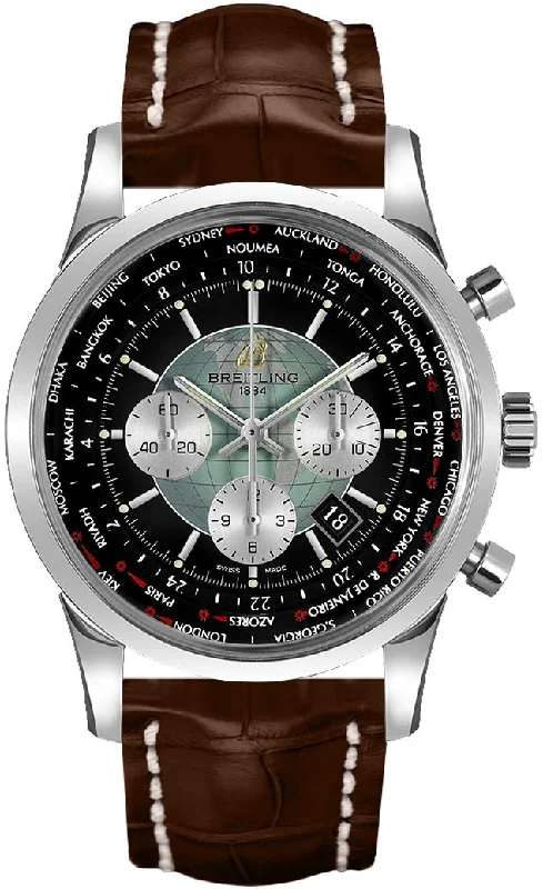 Alloy Cased Watches for Affordable QualityBreitling Transocean Chronograph Stainless Steel Black 46mm