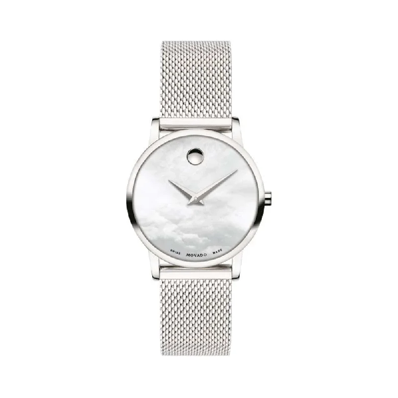 Stainless Steel Dress Watches for BusinessmenMovado Museum Classic Quartz Mother of Pearl Dial Women's Watch 0607350