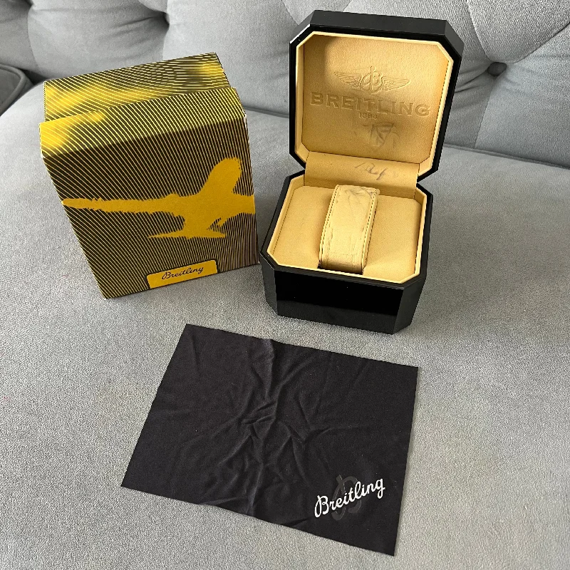 Wooden Cased Watches for a Natural LookBREITLING Box + Outer Box + Cleaning Cloth 5.75x5.10x3.5 inches