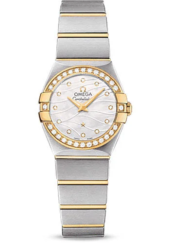 Watches with Silicone Straps for a Soft FeelOmega Constellation Quartz Watch - 24 mm Steel And Yellow Gold Case - Diamond-Set Yellow Gold Bezel - Mother-Of-Pearl Diamond Dial - Steel Bracelet - 123.25.24.60.55.011