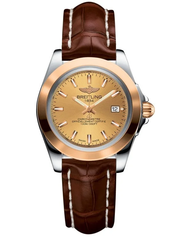 Watches with Dauphine-Style Hands for an Elegant LookBreitling Galactic Automatic Brown Leather 32mm Sleek Edition