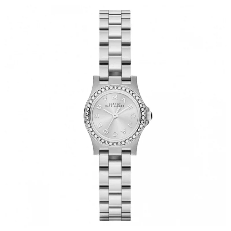 Watches with Stainless Steel PVD Coating for Scratch ResistanceMarc Jacobs Amy Quartz Crystal Silver Dial Women's Watch MBM3276