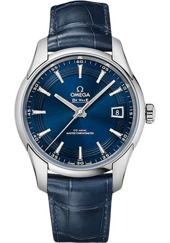 Watches with Power Reserve Indicator (for mechanical)Omega De Ville Hour Vision Co-Axial Master Chronometer Watch - 41 mm Steel Case - Blue Dial - Unique Leather Strap - 433.33.41.21.03.001