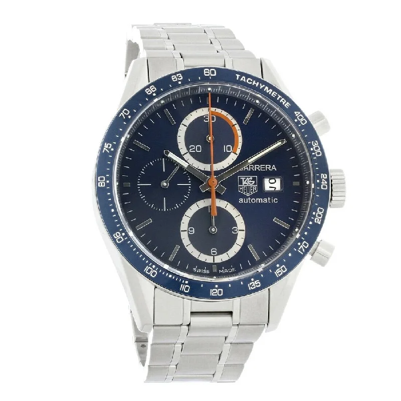 Watches with Stainless Steel PVD Coating for Scratch ResistanceTag Heuer Men's CV2015.BA0786 Carrera Chronograph Stainless Steel Watch