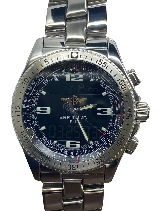 Watches with Sword-Style Hands for a Distinctive LookBreitling 43mm B-1 A68362 Black Dial Quartz Men's Watch