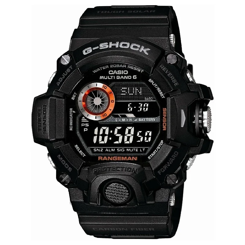 Traveler’s Watches with World Time FunctionCasio Men's GW9400BJ-1JF G-Shock Chronograph Black Rubber Watch