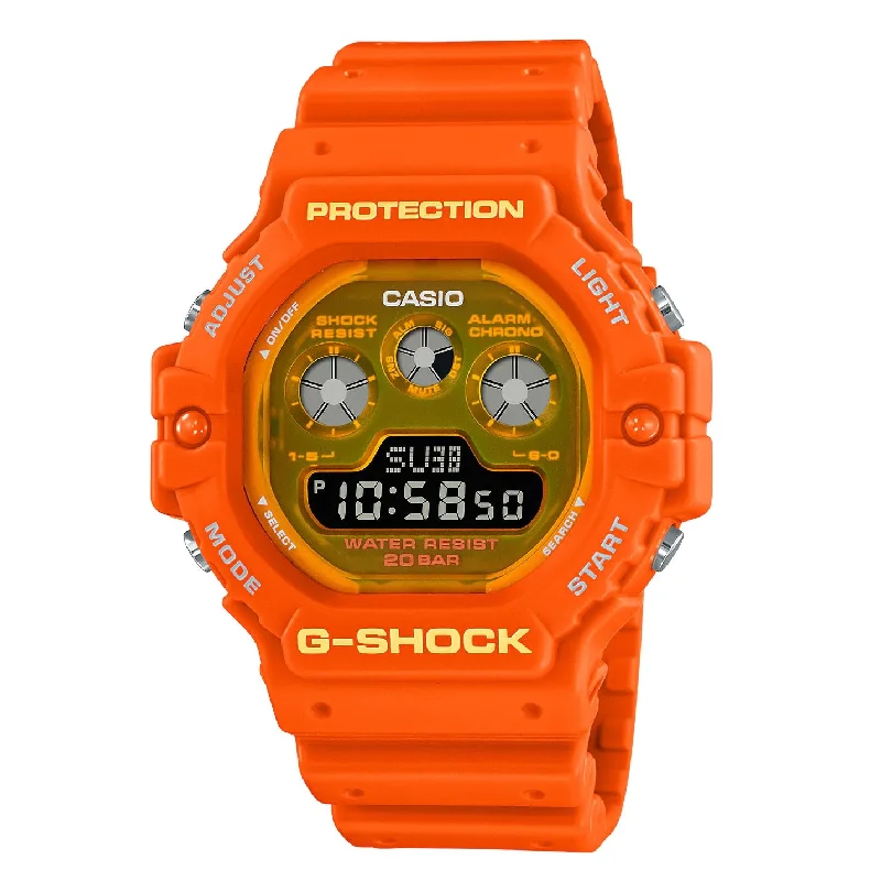 Men’s Dress Watches with Slim ProfilesCasio G-Shock Watch Men's Shock Tech Orange DW-5900TS-4DR