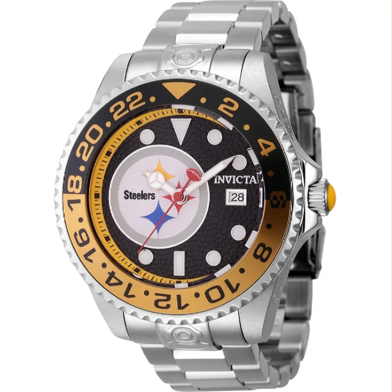 Watches with Power Reserve Indicator (for mechanical)Invicta  Automatic NFL Steelers Automatic Black Dial Men's Watch 45024