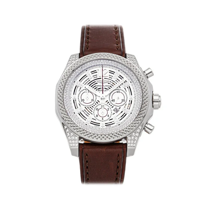 Designer Brand Watches with Unique Dial PatternsBreitling Bentley Barnato Brown Leather Silver Dial