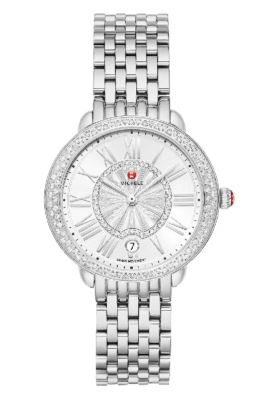 Watches with Engraved Dials for PersonalizationMichele Serein Mid Stainless Steel Diamond MWW21B000143