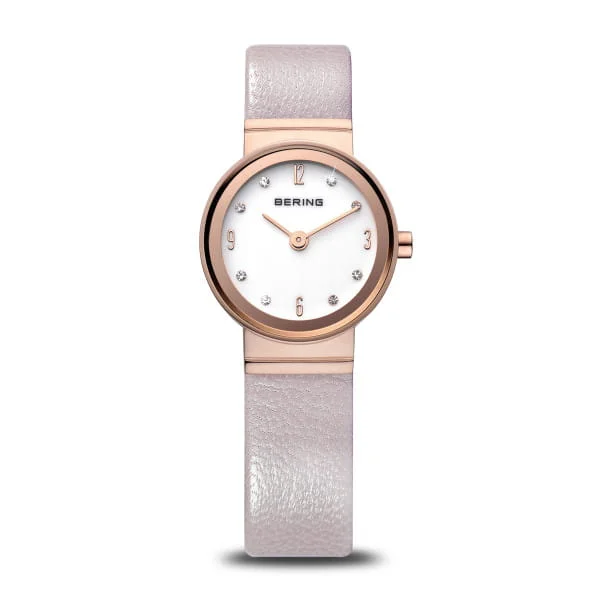 Stainless Steel Mesh Strap Watches for a Sleek LookBering - Ladies Rose Gold Case With Silver Dial & Leather Watch