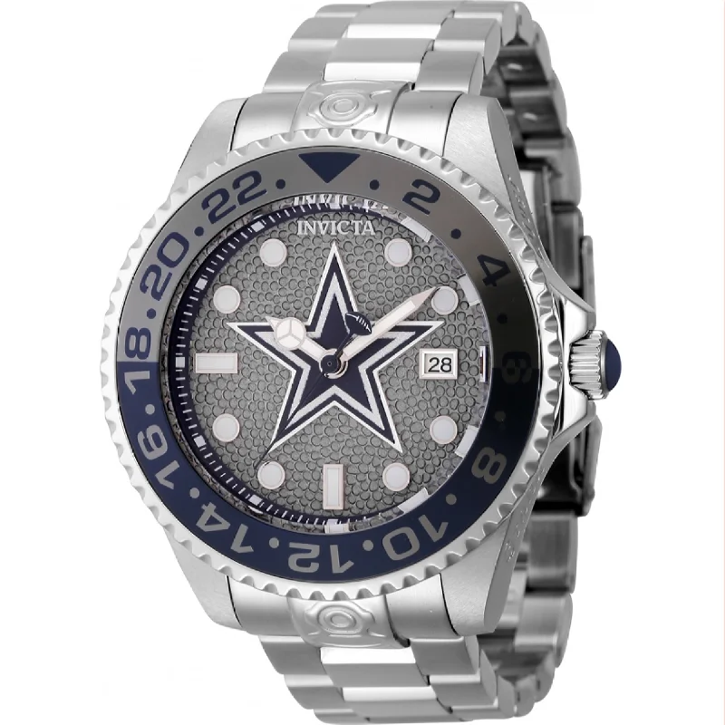 Waterproof Diving Watches with Rotating BezelInvicta  Automatic NFL Cowboys Automatic Grey Dial Men's Watch 45023