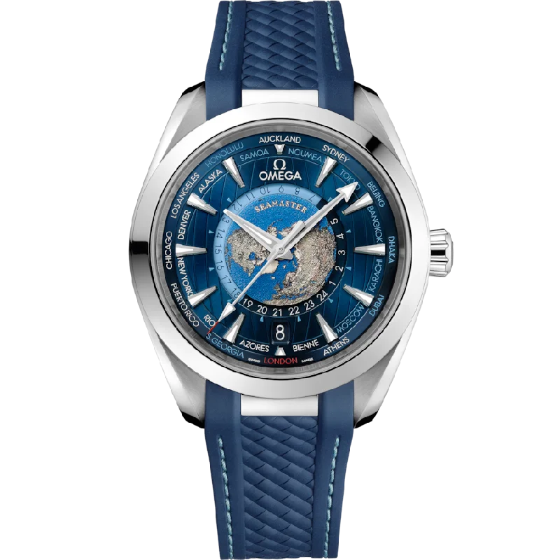 Analog-Digital Hybrid Watches for Dual FunctionalitySeamaster Aqua Terra 150M WORLDTIMER 43mm 220.12.43.22.03.001