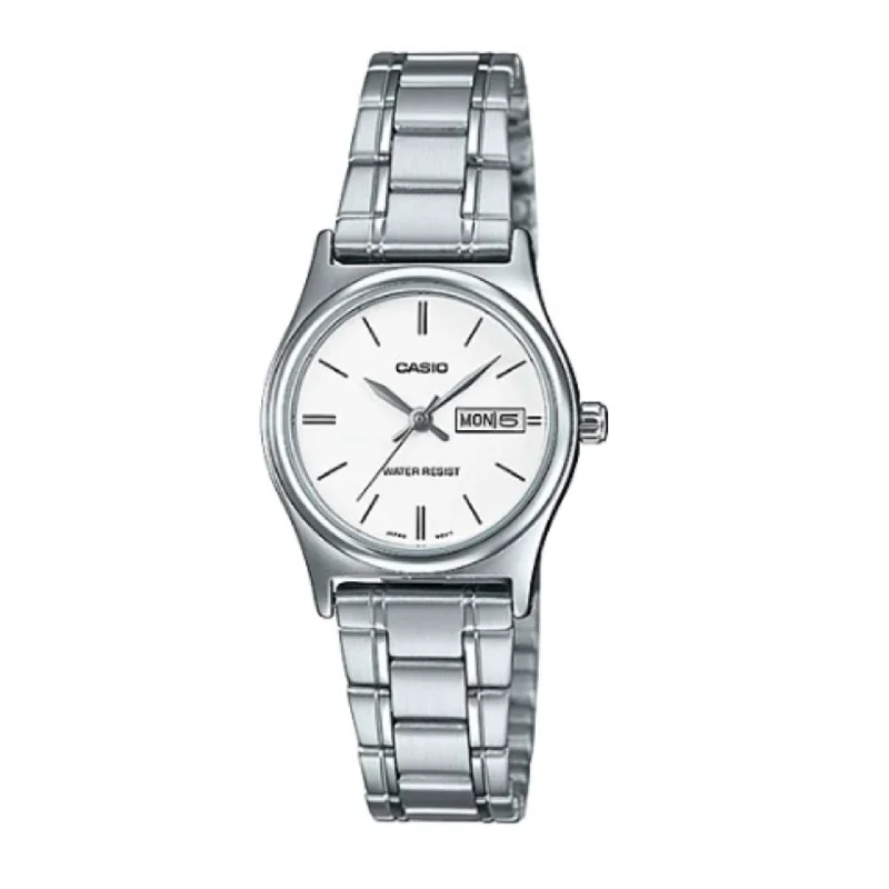 Watches with Engraved Dials for PersonalizationCasio LTP-V006D-7B2 Silver Stainless Watch for Women