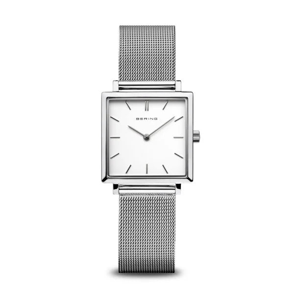 Watches with Rubber Straps for Comfort and DurabilityBering - Classic 33mm Square Face Silver Mesh Strap