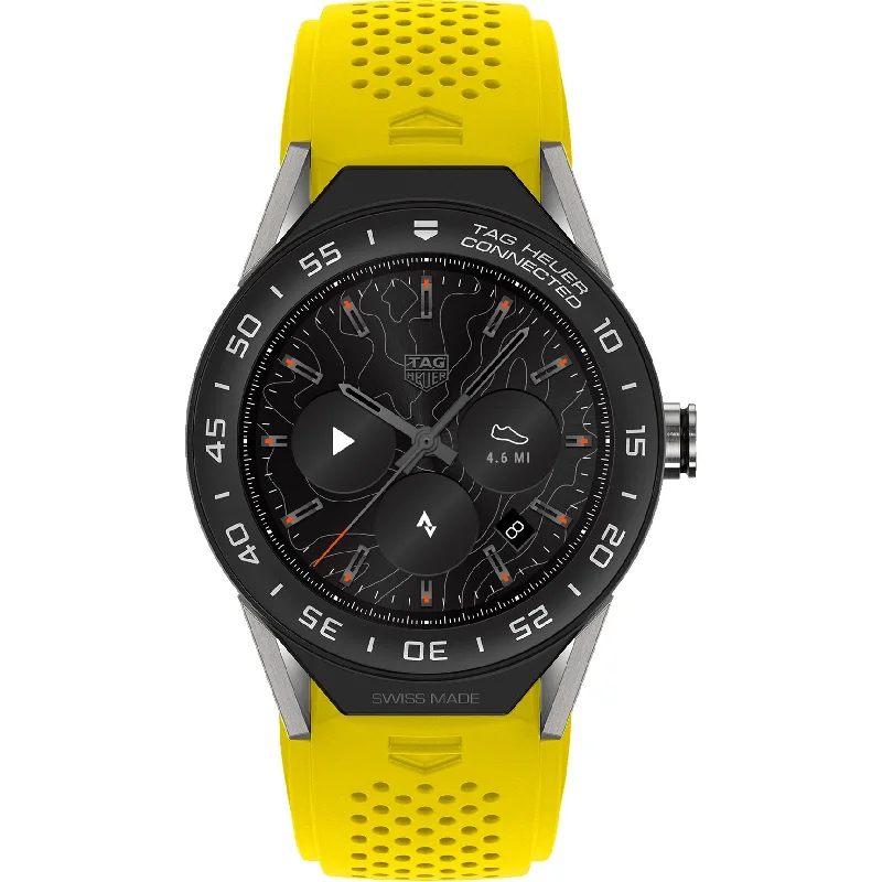 Casual Watches for Weekend OutingsTag Heuer Men's SBF8A8001.11FT6082 Connected Modular Yellow Rubber Watch