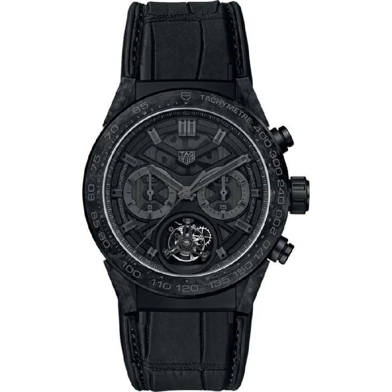 Limited Edition Watches for Exclusive CollectorsTag Heuer Men's CAR5A8P.FC6415 Carrera Chronograph Black Leather Watch