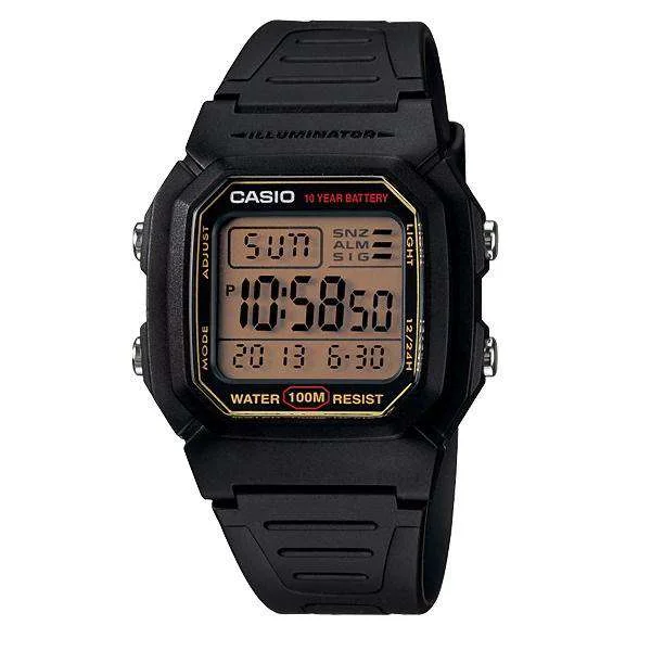 Watches with Backlight for Low-Light ConditionsCasio W-800HG-9AVDF Black Resin Watch for Men and Women