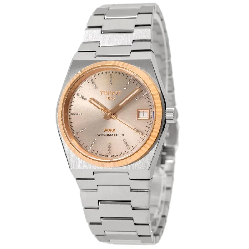 Luxury Quartz Watches with High-End MovementsTissot Ladies T931.207.41.336.00 PRX 18k Gold Bezel Auto