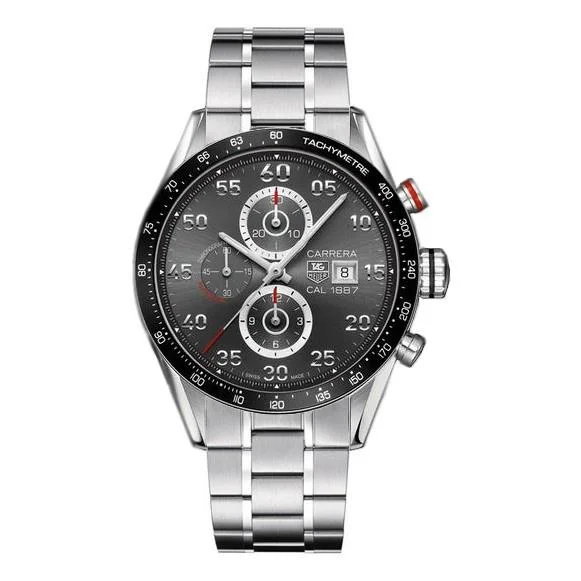 Square Dial Watches with Modern DesignTag Heuer Men's CAR2A11.BA0796 Carrera 1887  Chronograph Stainless Steel Watch