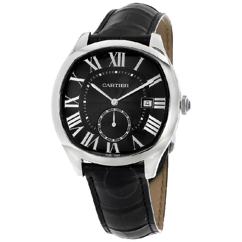 Watches with Baton-Style Hands for a Classic LookCartier Men's WSNM0006 Drive Automatic Black Leather Watch