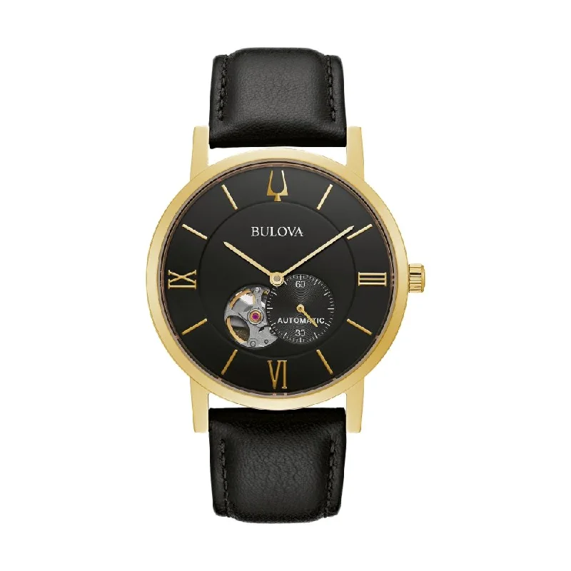 Vintage Style Mechanical Watches for CollectorsAmerican Clipper Gold-Tone Case Black Dial