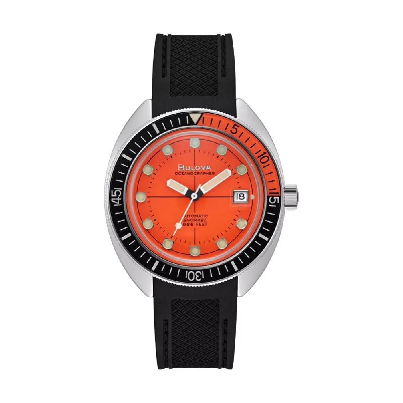 Watches with Stainless Steel PVD Coating for Scratch ResistanceDevil Diver Orange Dial 41mm